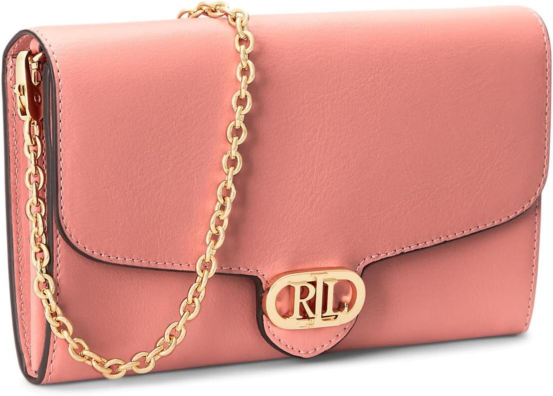 цена Сумка Leather Medium Adair Crossbody LAUREN Ralph Lauren, цвет Pink Mahogany