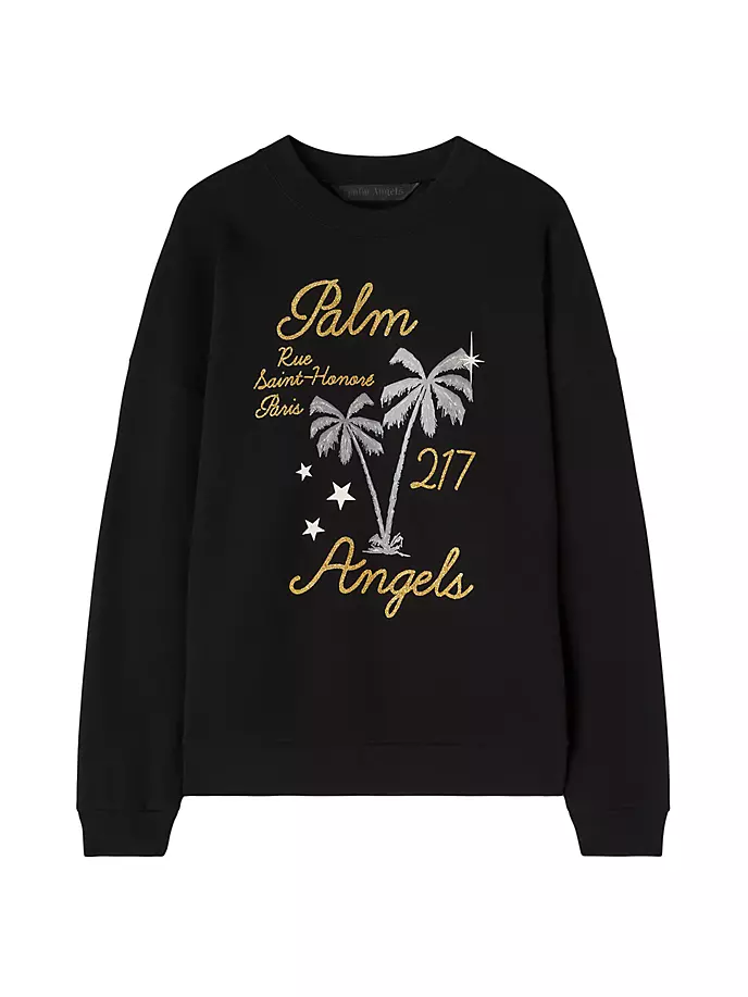 

Толстовка с круглым вырезом и логотипом Palm Angels, цвет black gold