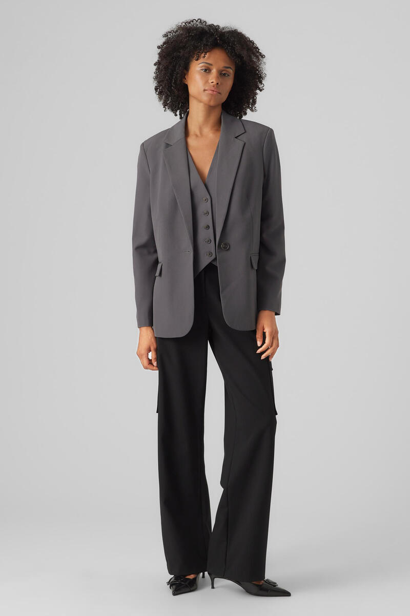 Классический пиджак прямого кроя Vero Moda, серый классический пиджак object серый