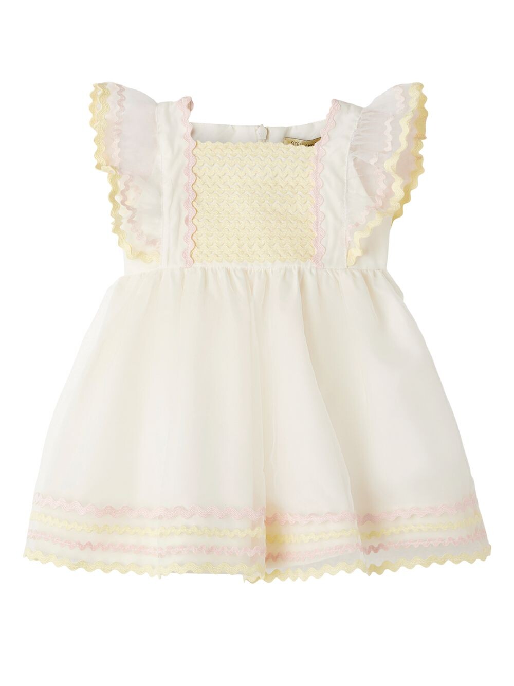 

Платье для девочки с рюшами и рукавами Stella McCartney Kids, белый