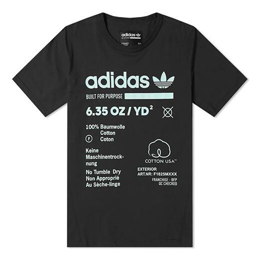 

Футболка оригиналы kaval алфавит печатный узор короткий рукав Adidas, черный