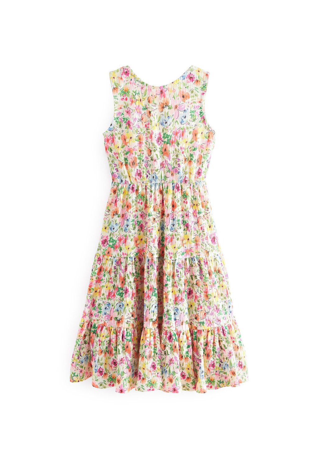 Платье из джерси Back Detail Jersey Tiered Midi Dress Next, цвет white pink green summer floral