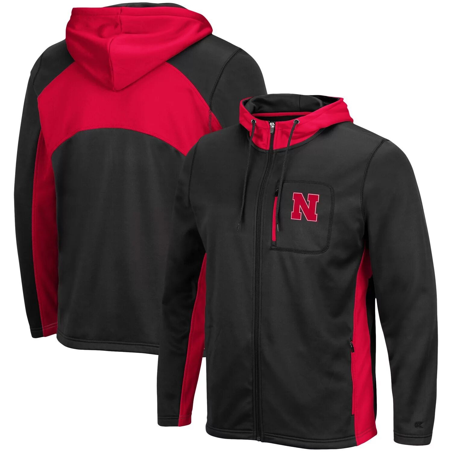 

Мужская черная толстовка с молнией во всю длину Colosseum Nebraska Huskers Luge 2.0, Черный