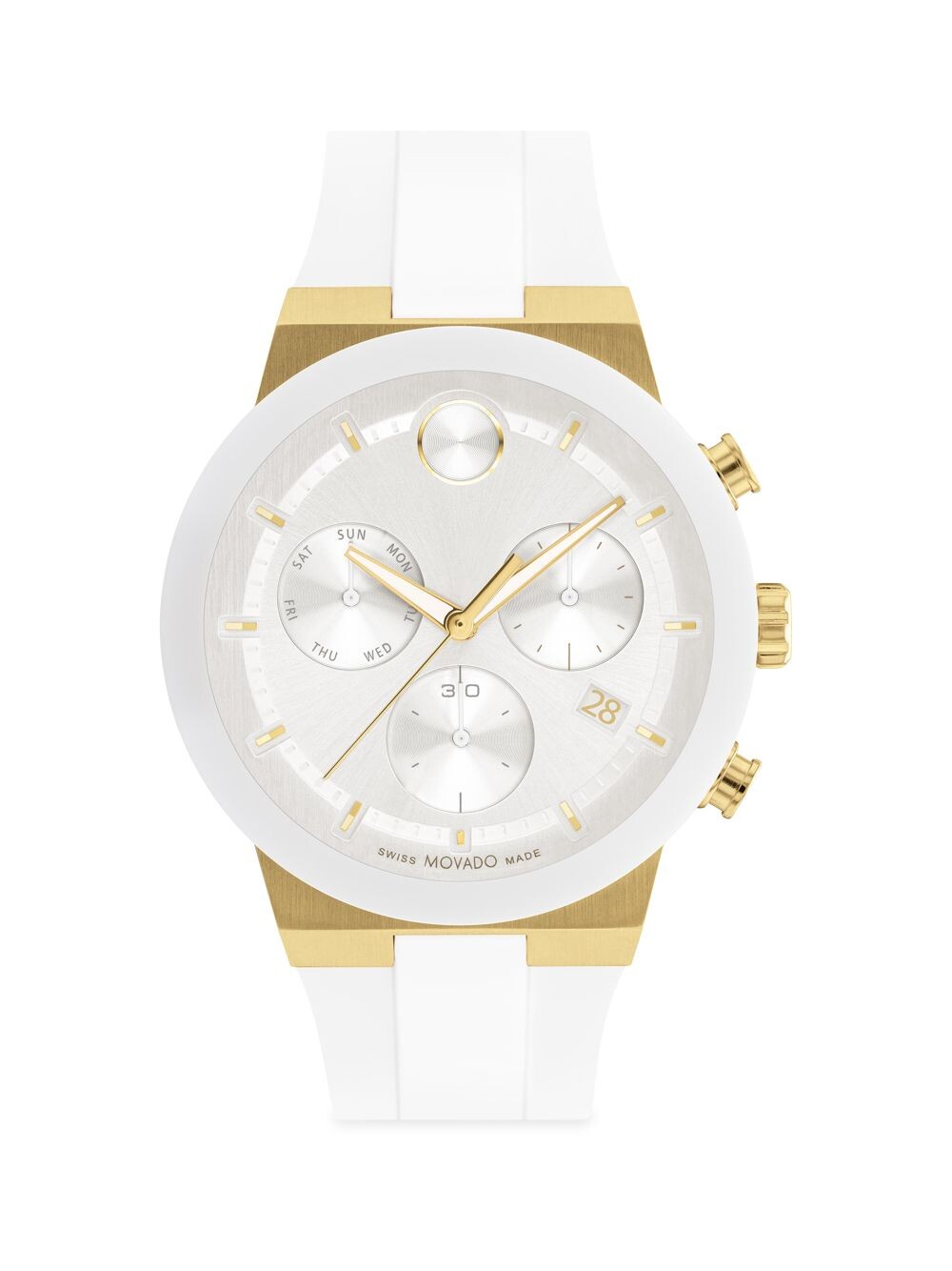 

Часы с хронографом Bold Fusion с силиконовым ремешком Movado, белый