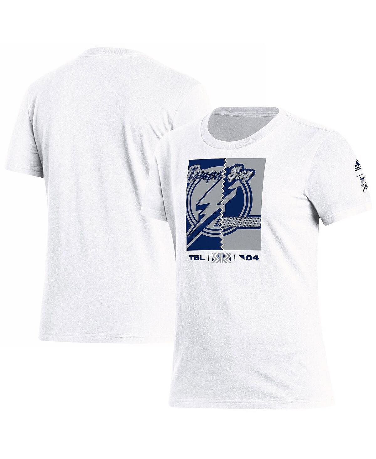 

Женская белая футболка Tampa Bay Lightning Reverse Retro 2.0 Playmaker adidas, белый