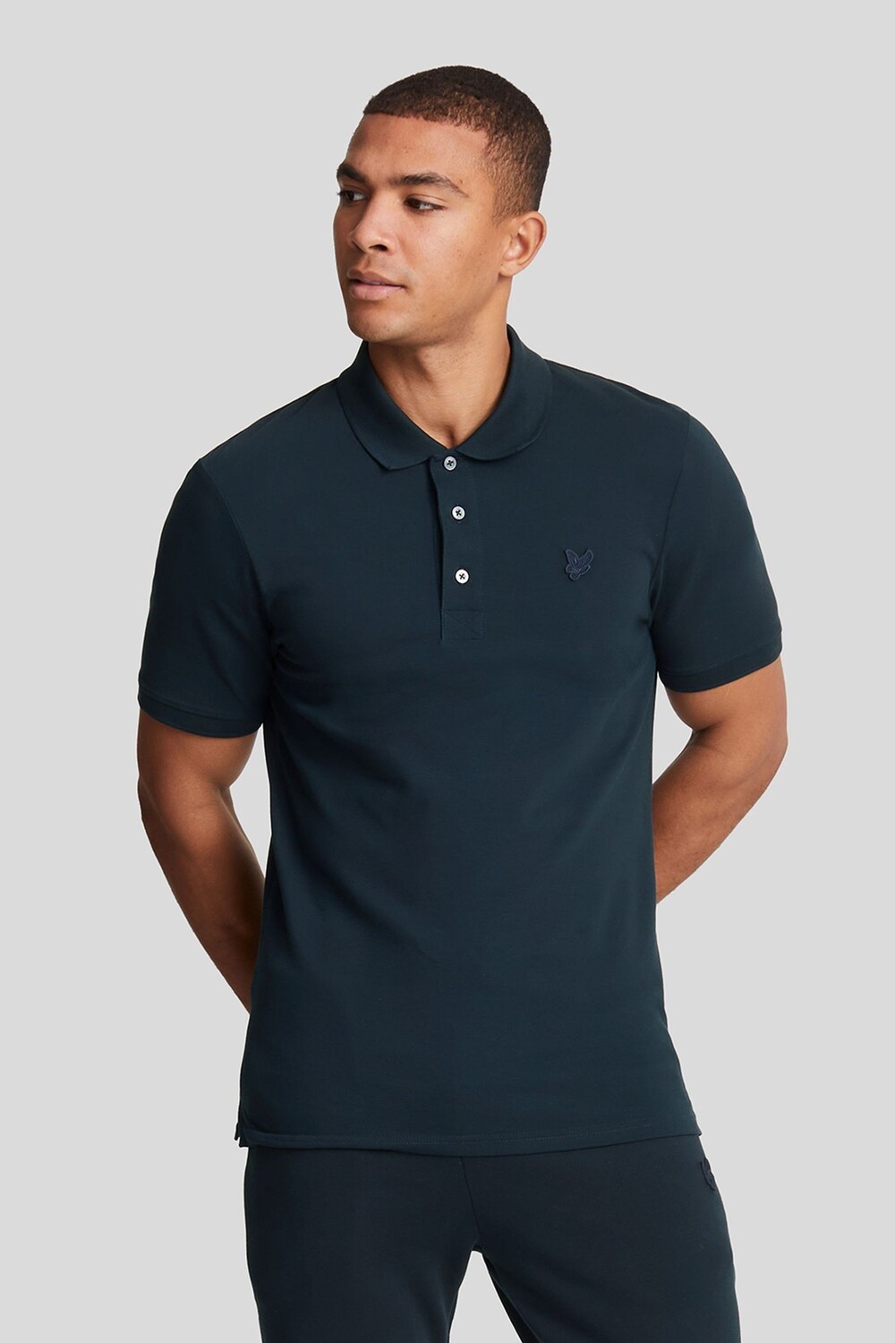 

Рубашка поло с принтом орла в тон Lyle & Scott, синий