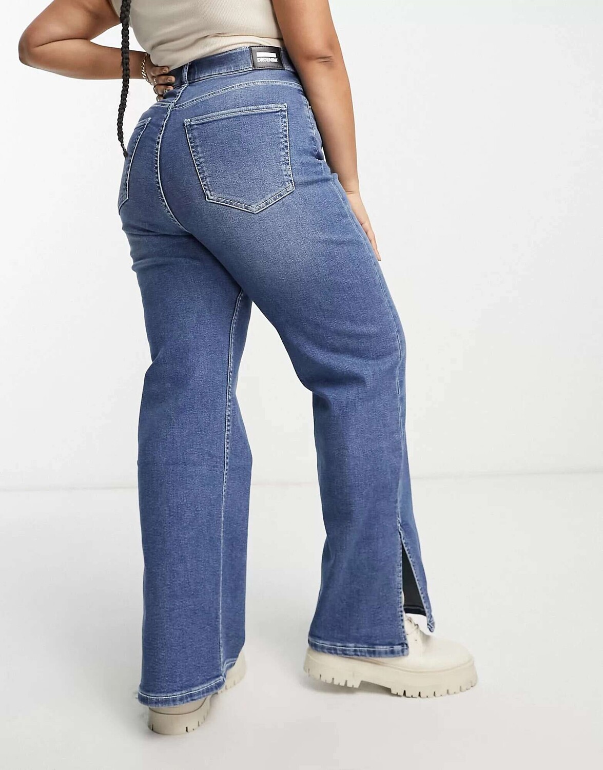 

Синие джинсы прямого кроя с разрезом Dr Denim Moxy
