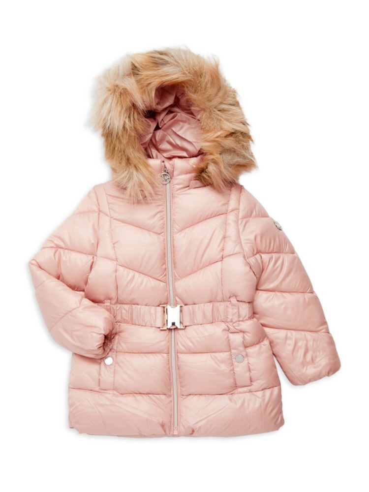 

Пуховик с поясом для маленькой девочки Michael Michael Kors, цвет Blush