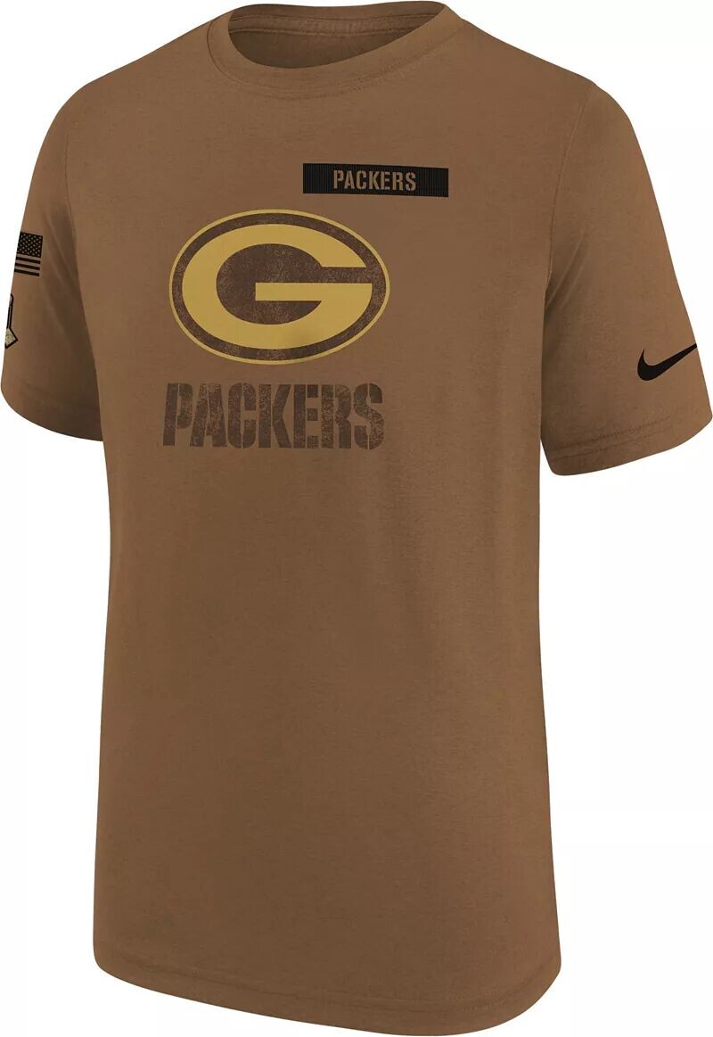 

Коричневая футболка Nike Youth Green Bay Packers 2023 Salute to Service