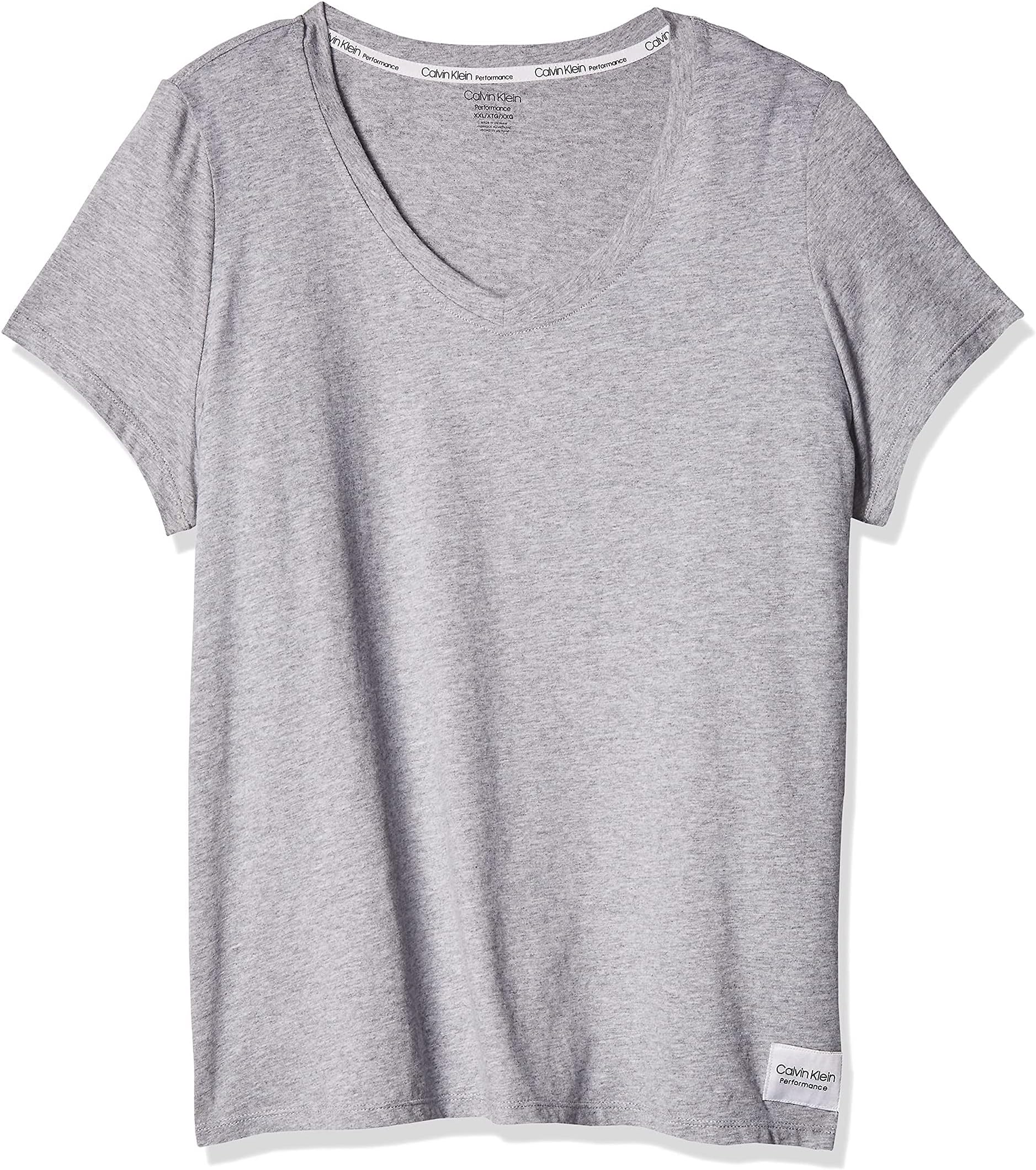 Женская футболка с v-образным вырезом Calvin Klein, цвет Pearl Grey Heather Cotton