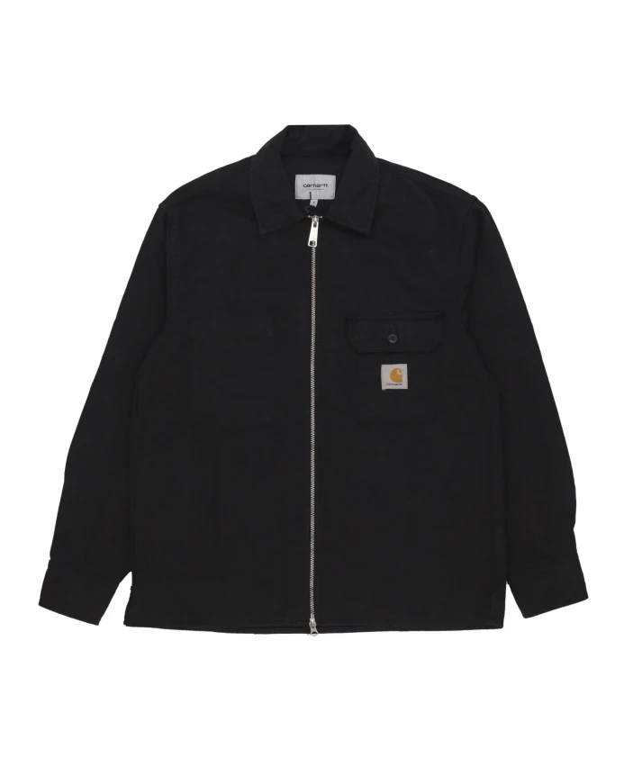 

Хлопковая куртка рубашка с регулируемым краем и манжетами. Carhartt Wip, черный