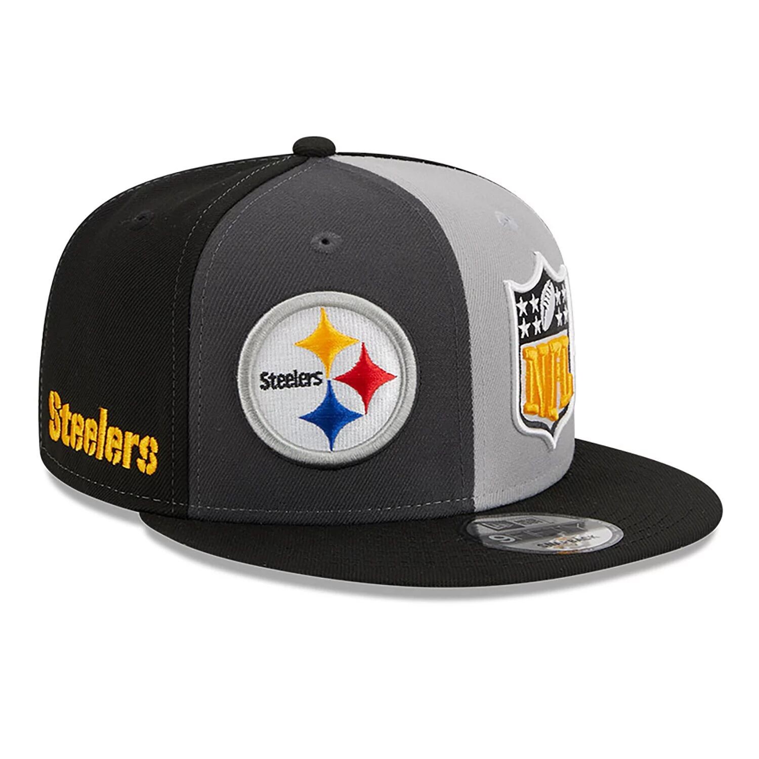 

Мужская кепка New Era черная/серая Pittsburgh Steelers 2023 Sideline 9FIFTY Snapback