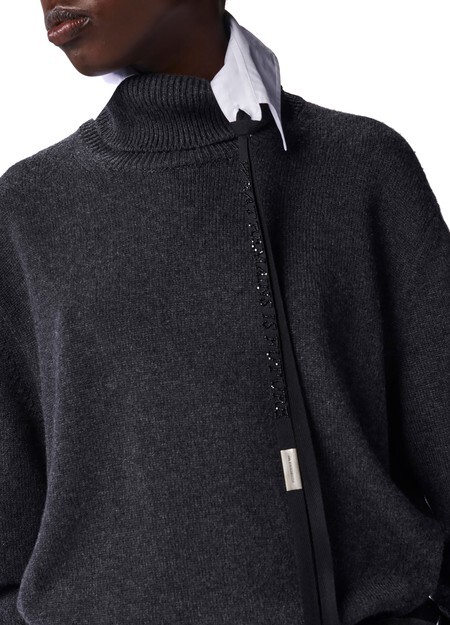 

Вязаный свитер с воротником Kurt Dolcevita Ann Demeulemeester, серый