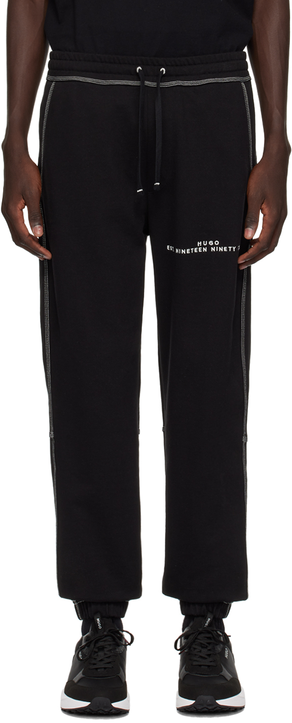 Черные спортивные штаны с вышивкой Hugo, цвет Black