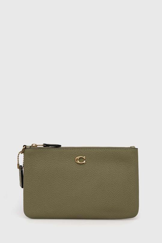 

Маленькая кожаная сумка-клатч Wristlet Coach, зеленый