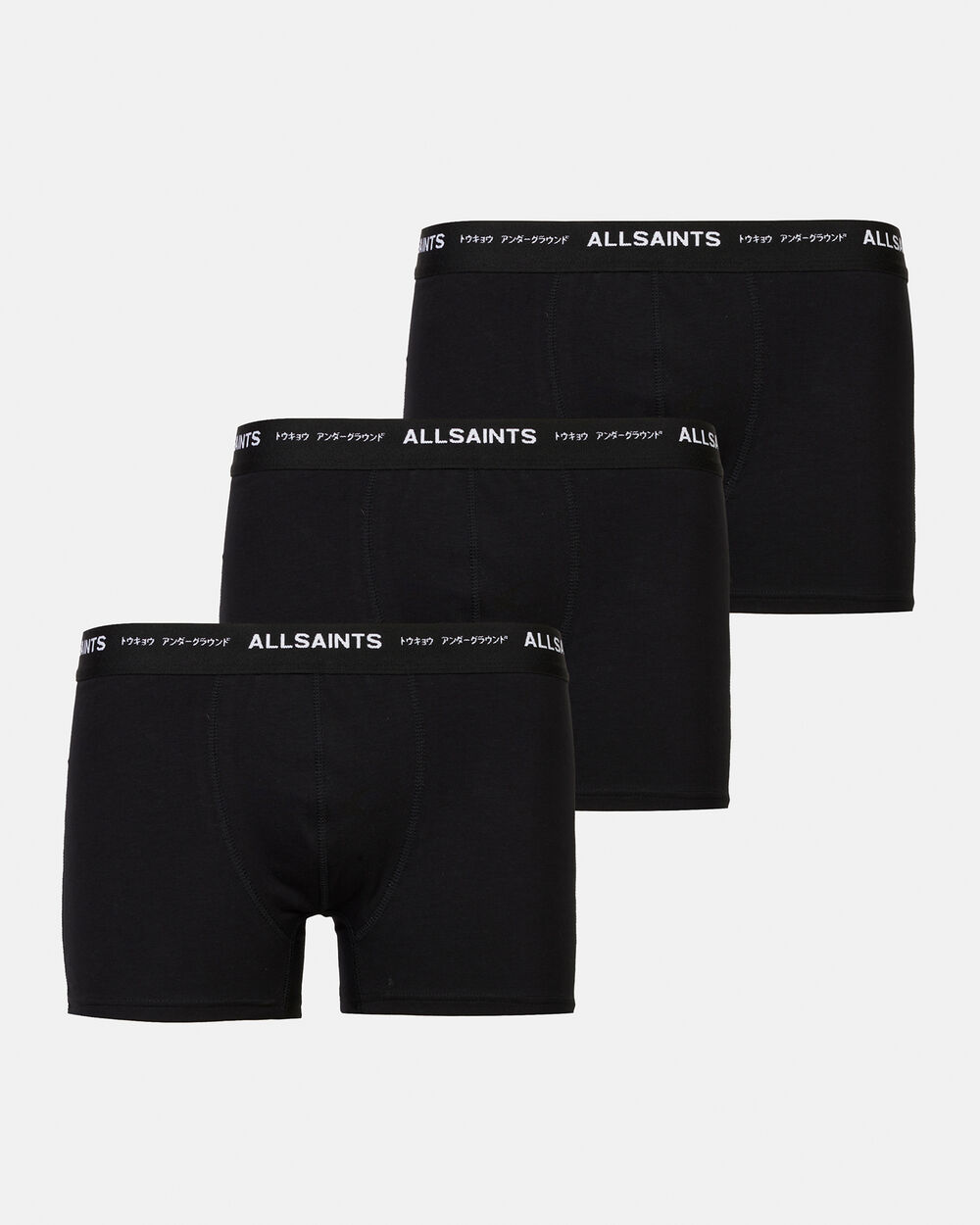 цена Набор из 3 боксеров с логотипом Underground AllSaints, черный/черный/черный