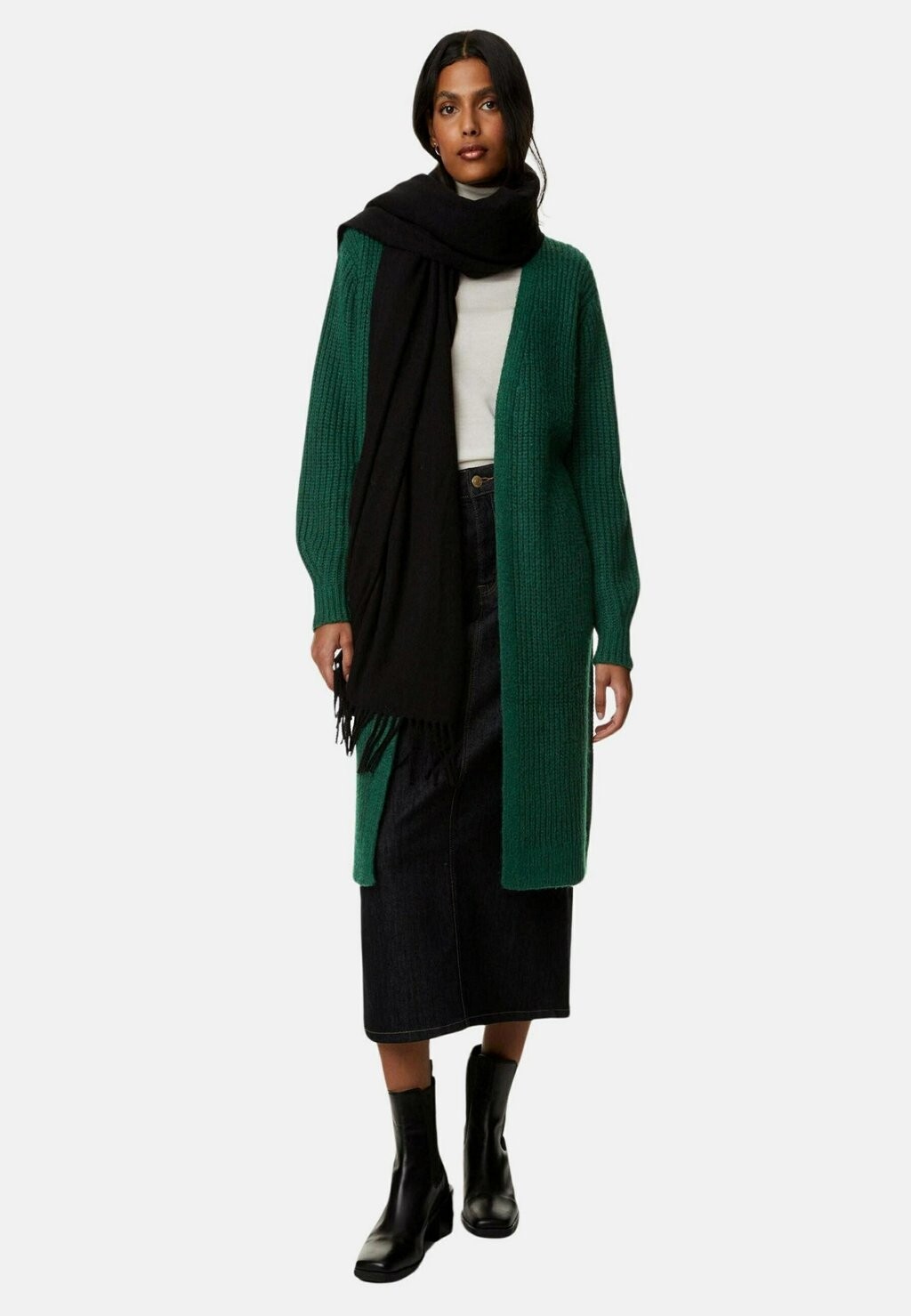 Кардиган Edge To Edge Longline Marks & Spencer, цвет hunter green