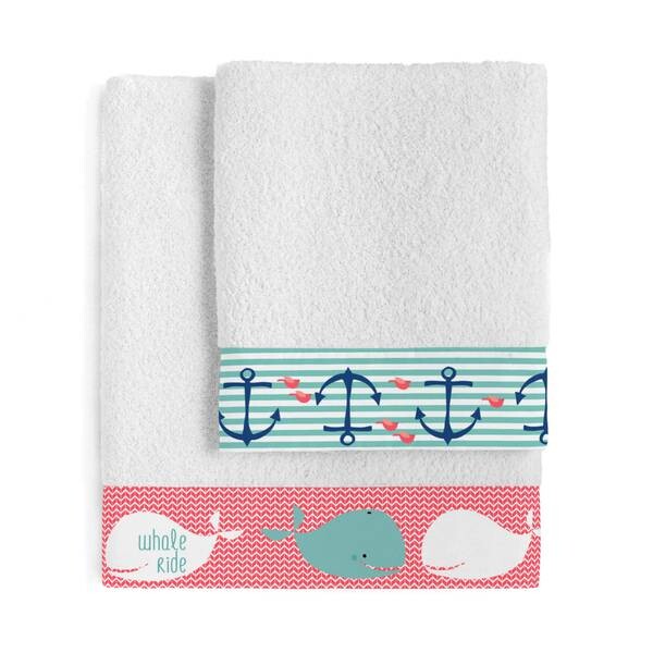 

Полотенце для рук Moshi Moshi Kids Whale (2 шт), 1x70x140 см, разноцветный