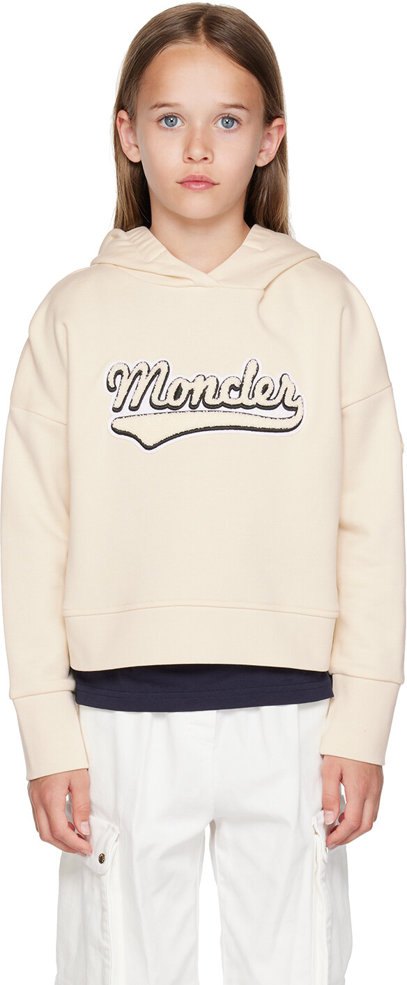 

Moncler Enfant Kids Off-White Толстовка с аппликацией
