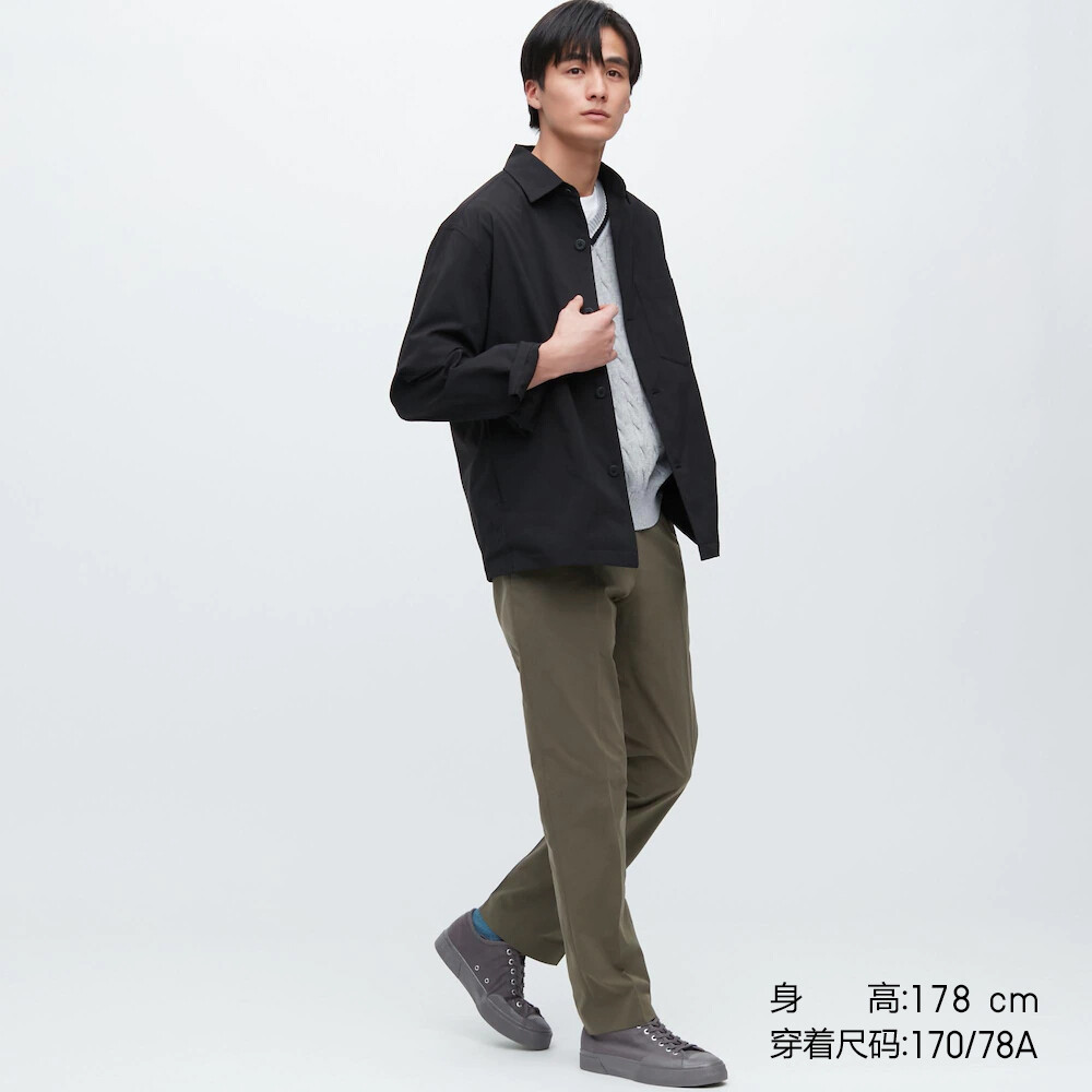 

Брюки Uniqlo эластичные воздухопроницаемые длинные повседневные, темно-зеленый