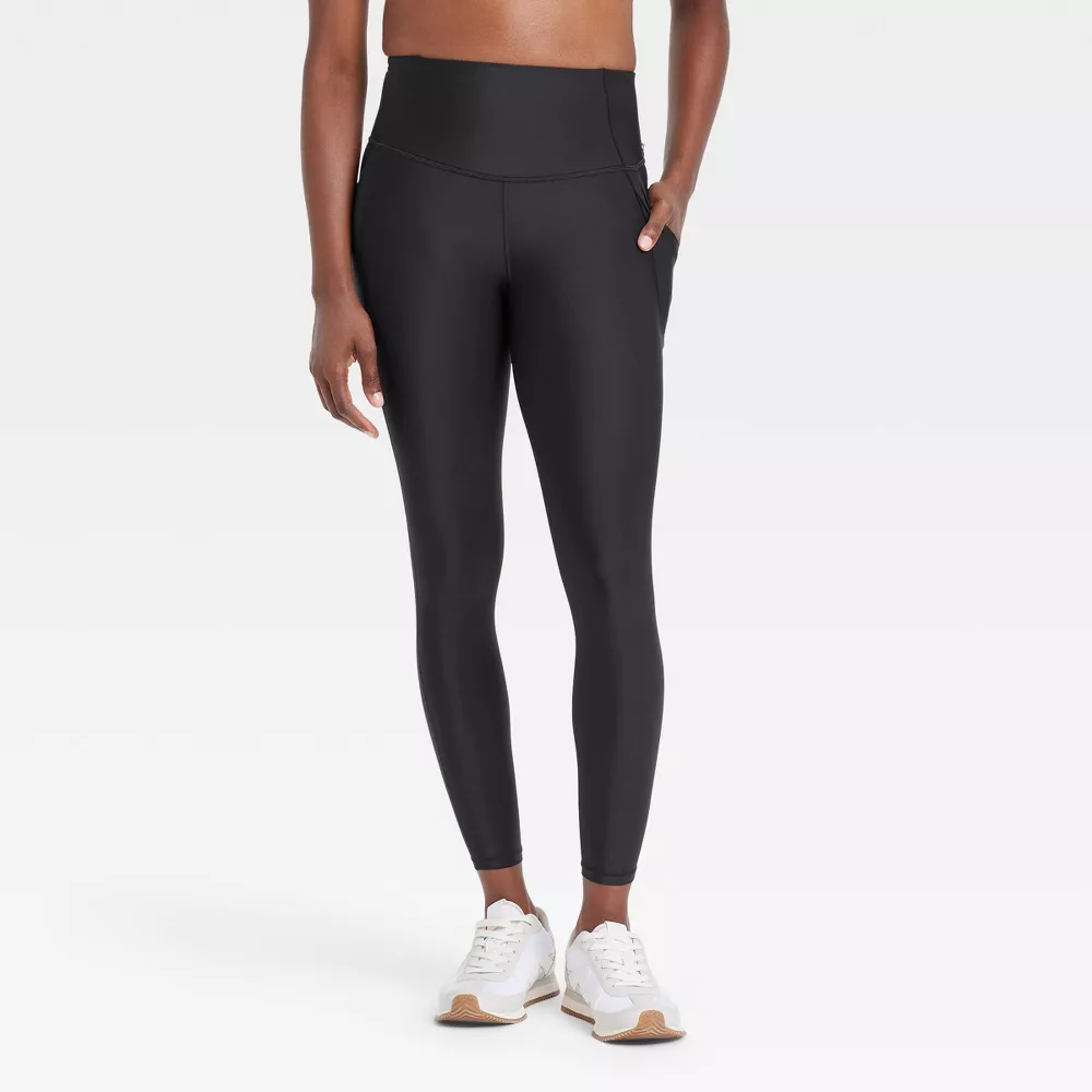 

Женские леггинсы Effortless Support с высокой посадкой и карманами длиной 7/8 - All In Motion, цвет Black