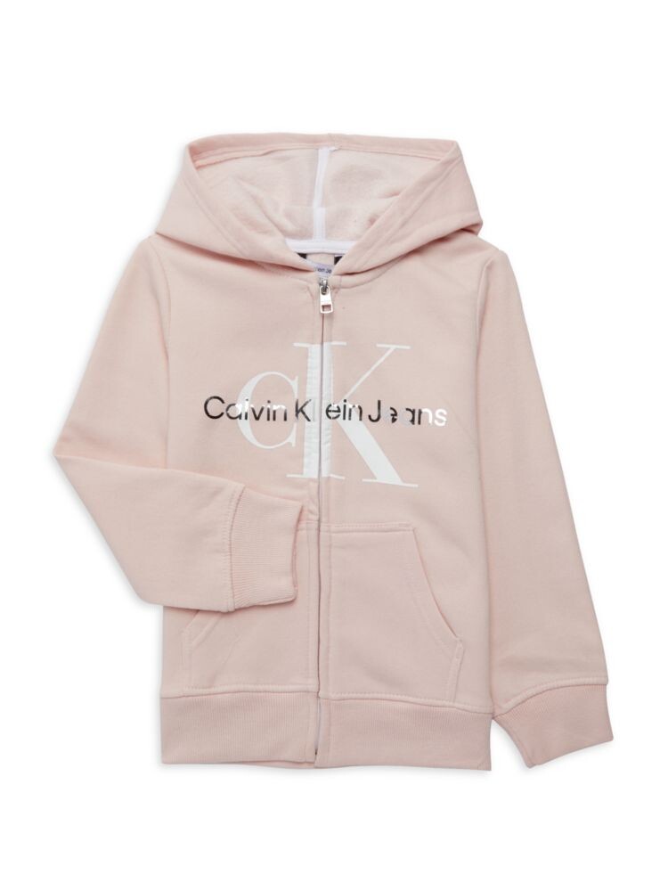 

Толстовка с логотипом для девочек Calvin Klein, цвет Crystal Pink
