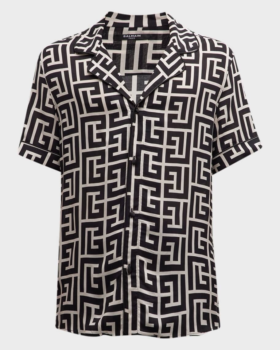 

Мужская пижамная рубашка Macro Monogram Balmain