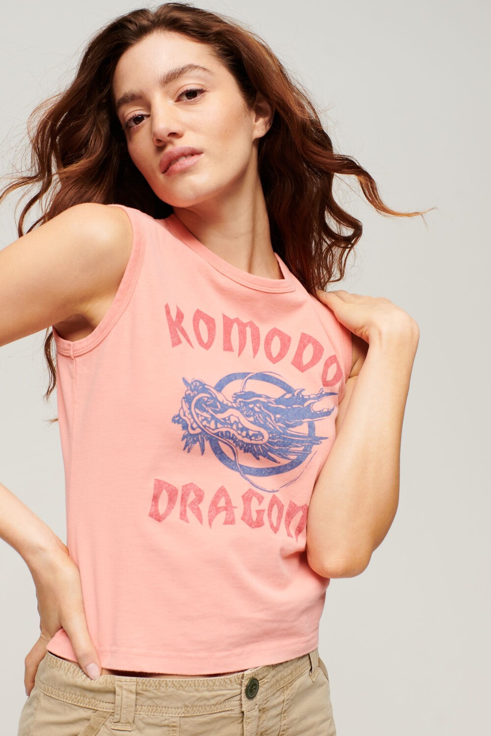 

Футболка без рукавов Komodo Classic Dragon Superdry, розовый