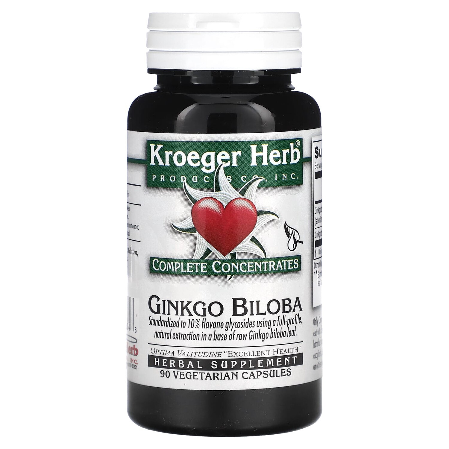 

Полные концентраты, гинкго билоба, 90 вегетарианских капсул, Kroeger Herb Co