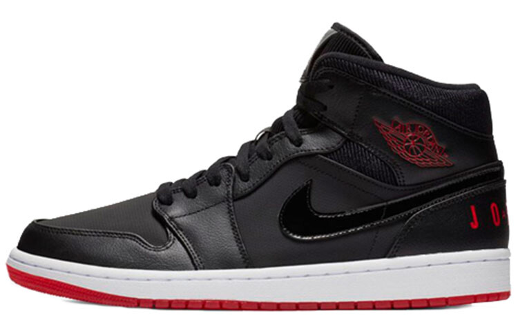 

Jordan 1 Mid Black Университетский красный