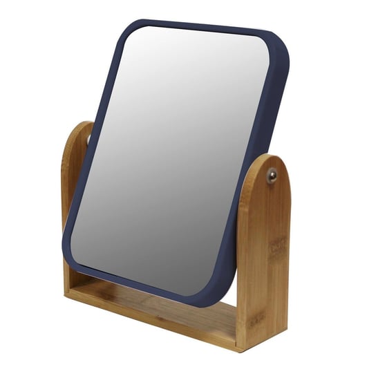 Двустороннее косметическое зеркало SMART на бамбуковой подставке, 16 х 20 см., Douceur d'intérieur, черный