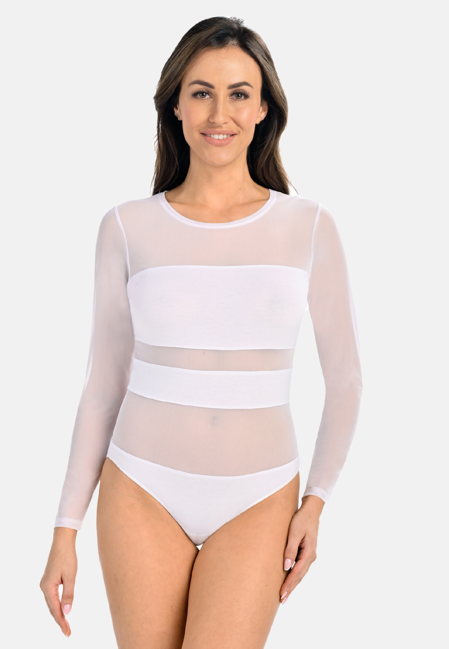 multicolor print mesh lycra spandex monokini badeanzug für frauen Боди Teyli Langärmeliger Mesh suit für Frauen Stripy, белый