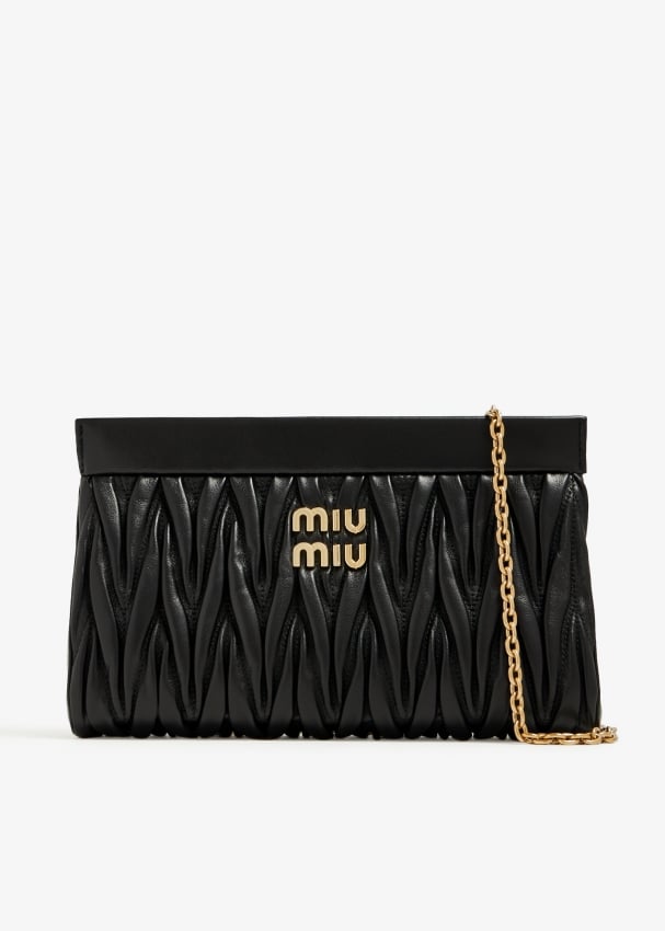 

Клатч Miu Miu Matelassé Nappa Leather, черный