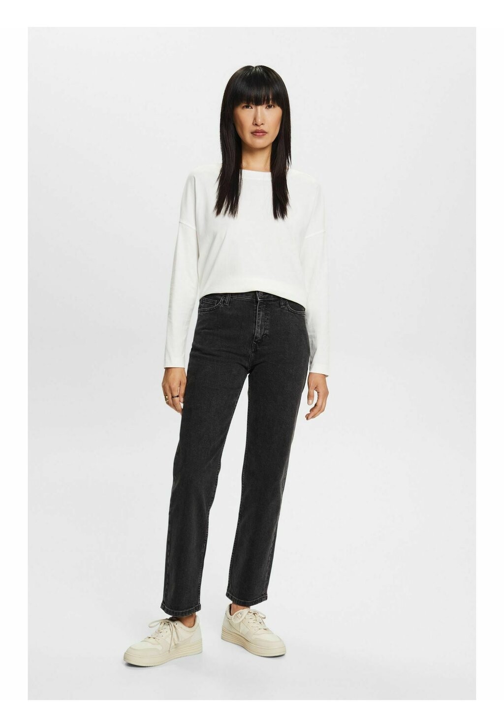 

Джинсы прямого кроя RETRO-LOOK Esprit, цвет black dark washed
