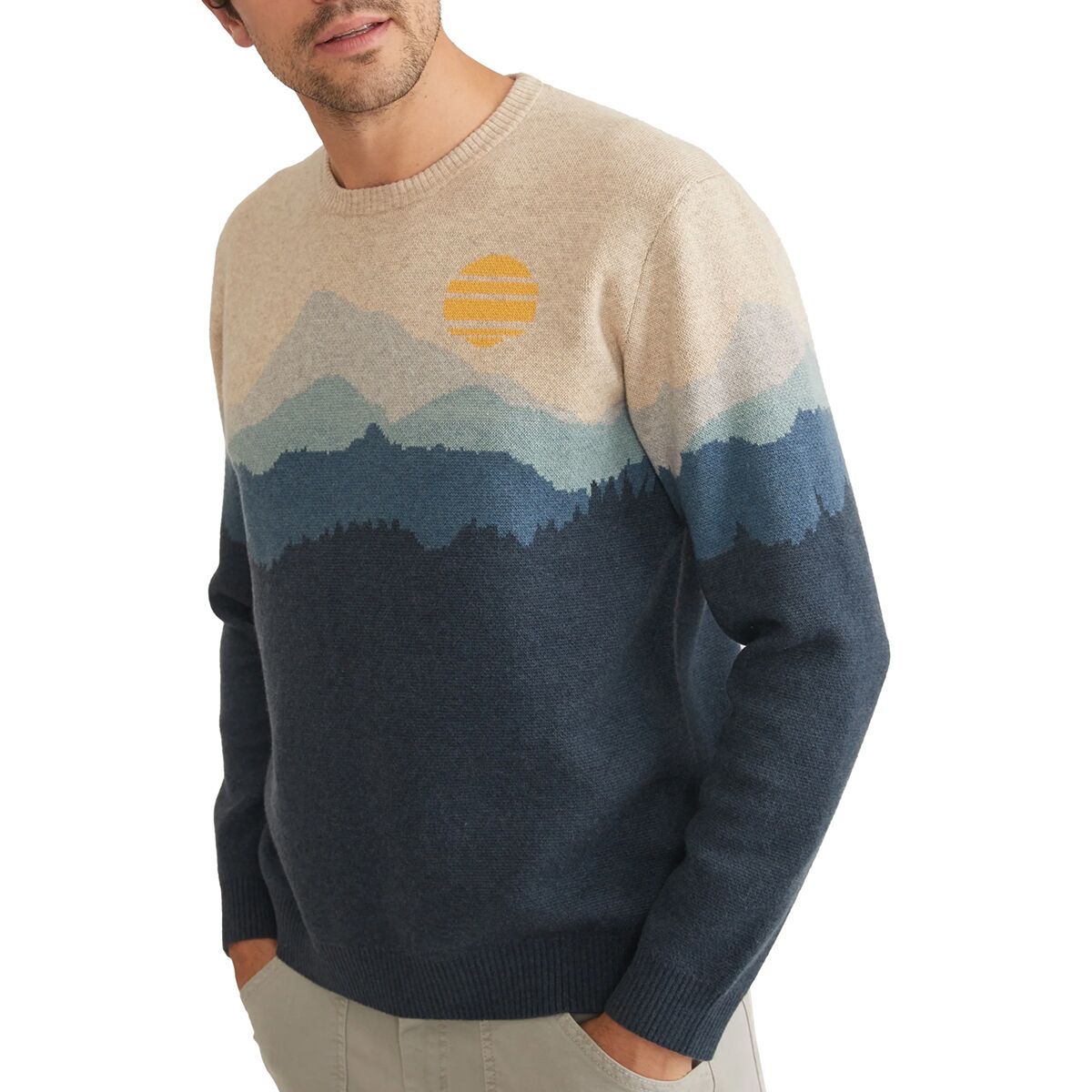 Архив свитер palpana с круглым вырезом Marine Layer, синий