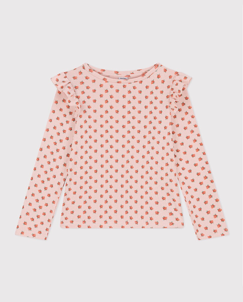 

Хлопковая футболка для девочки с длинными рукавами Petit Bateau, мультиколор