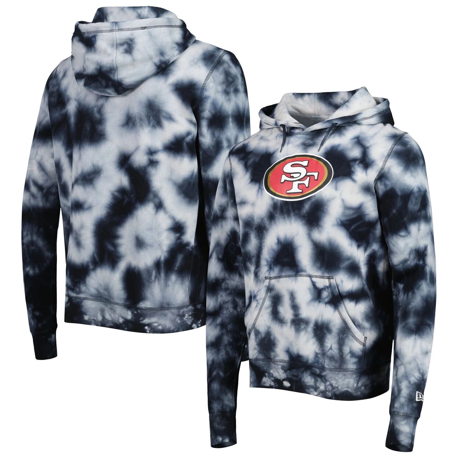 

Мужской черный пуловер с капюшоном San Francisco 49ers Team Tie Dye New Era