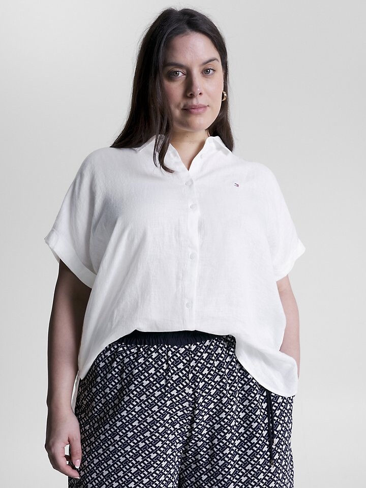 

Рубашка Curve с короткими рукавами из льна Tommy Hilfiger
