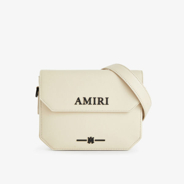 Кожаная сумка через плечо с логотипом Amiri, цвет birch цена и фото