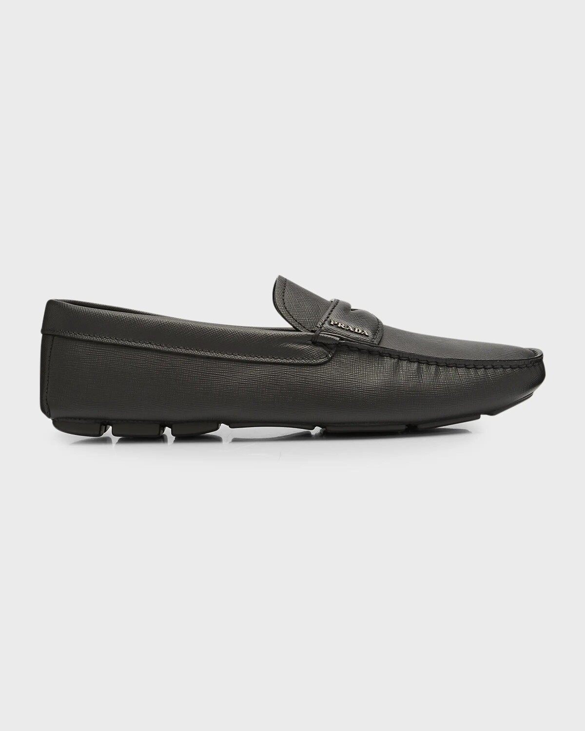 

Мужские пенни-туфли из сафьяновой кожи Prada, цвет Black