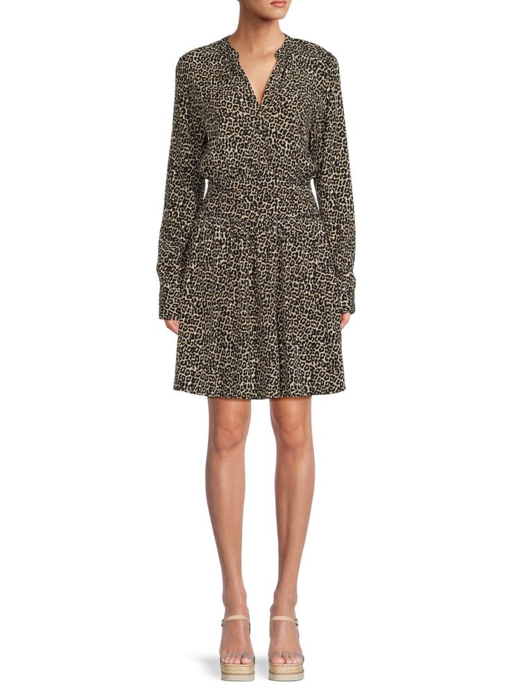 

Мини-платье с леопардовым принтом DKNY, цвет Black Multi