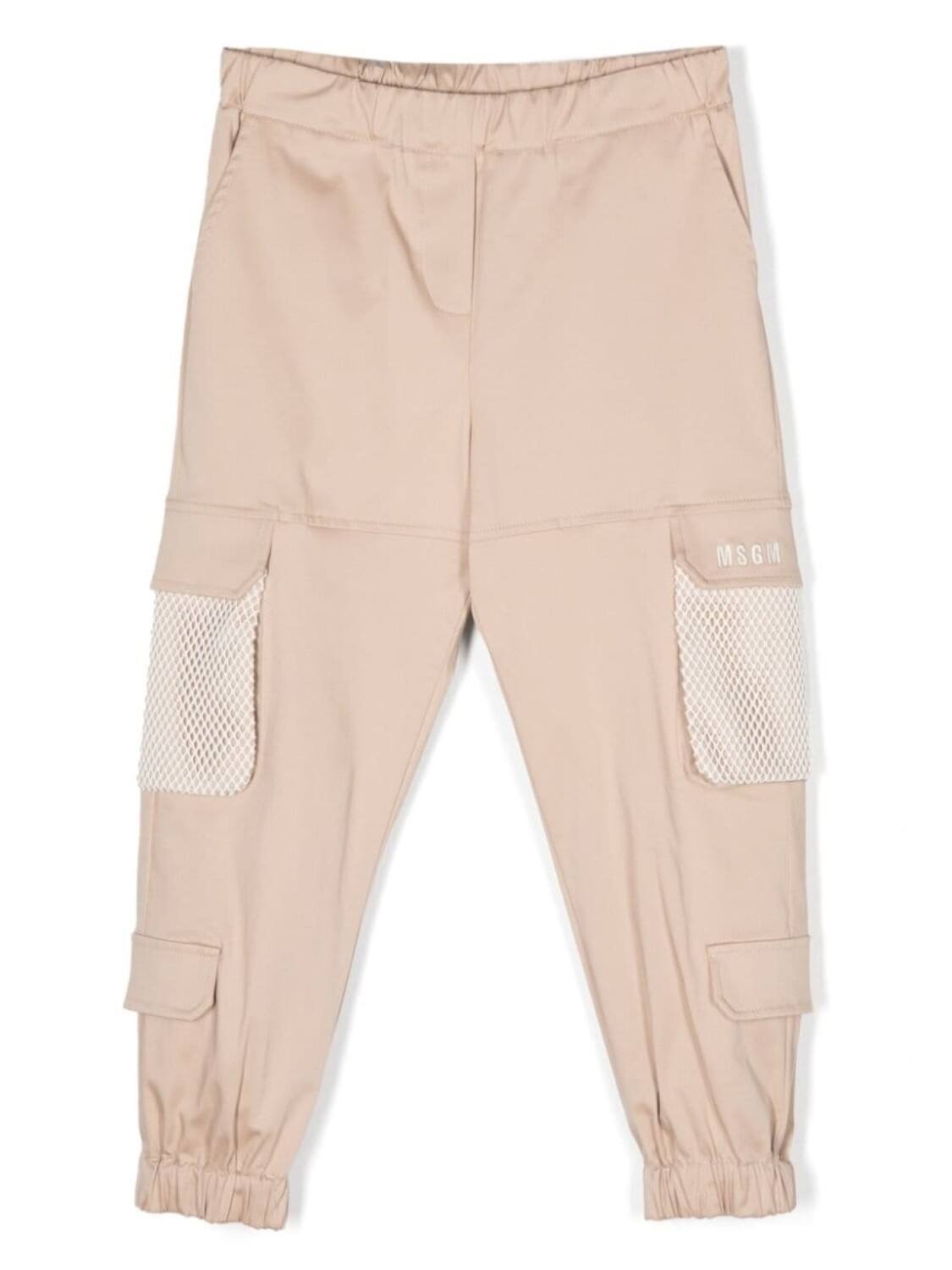 

MSGM Kids брюки с вышитым логотипом, нейтральный цвет