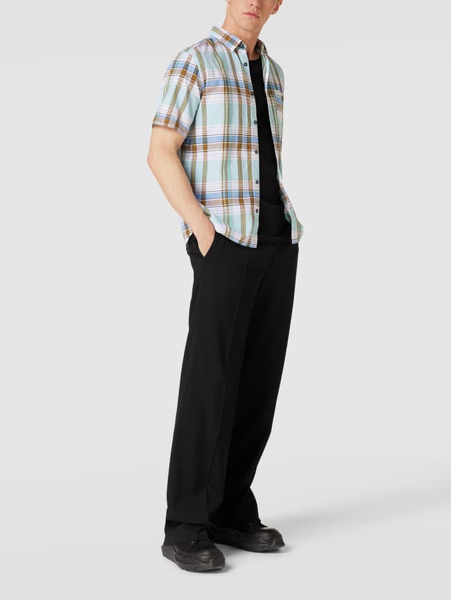 Повседневная рубашка в клетку с узором «Глен» Tom Tailor, мятный повседневная рубашка стандартного кроя с короткими рукавами tom tailor коричневый