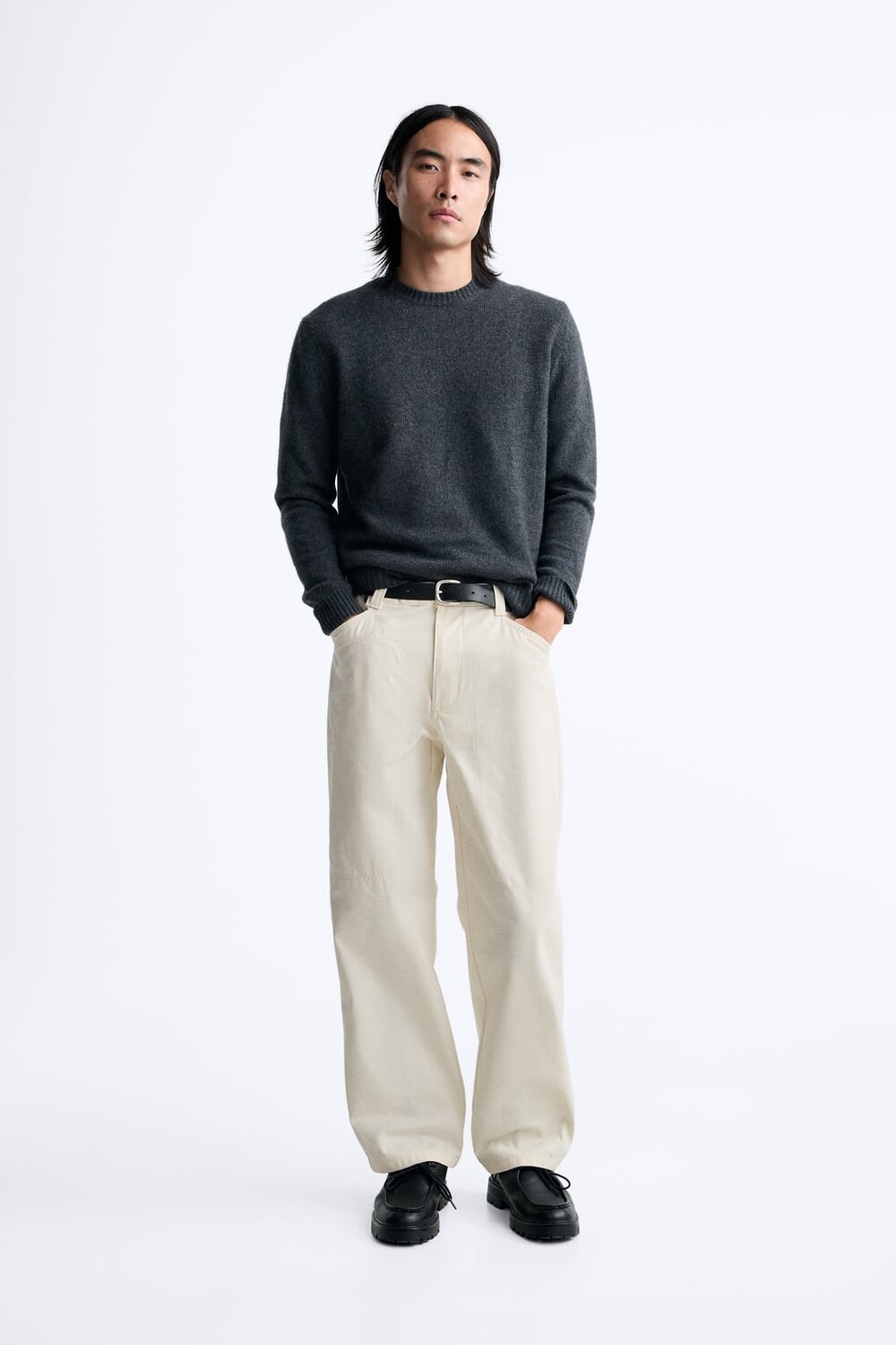

Свитер из смесовой шерсти ZARA, серый