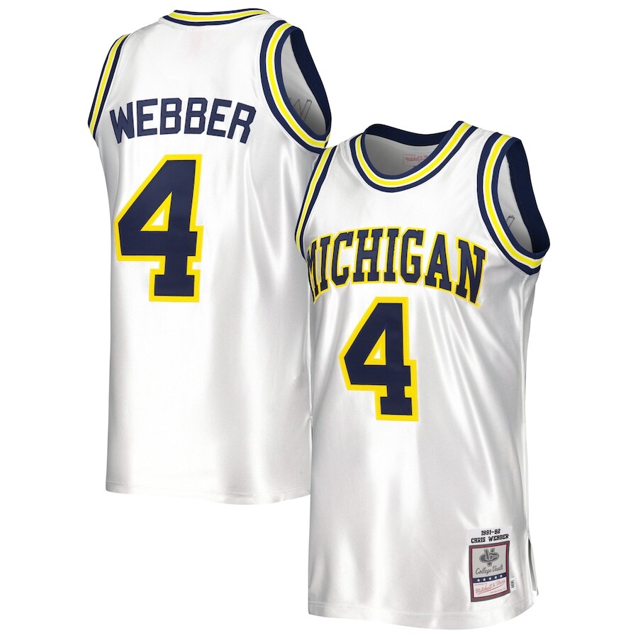 

Джерси Mitchell & Ness Michigan Wolverines, белый
