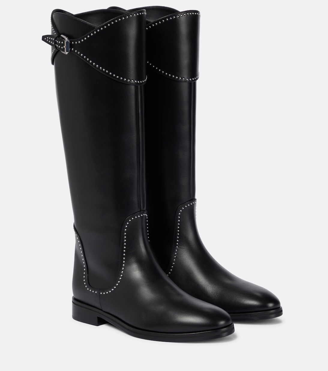 

Кожаные сапоги до колена Alaïa, черный