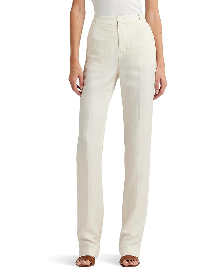 

Брюки LAUREN Ralph Lauren Linen-Blend Twill, кремовый, Бежевый