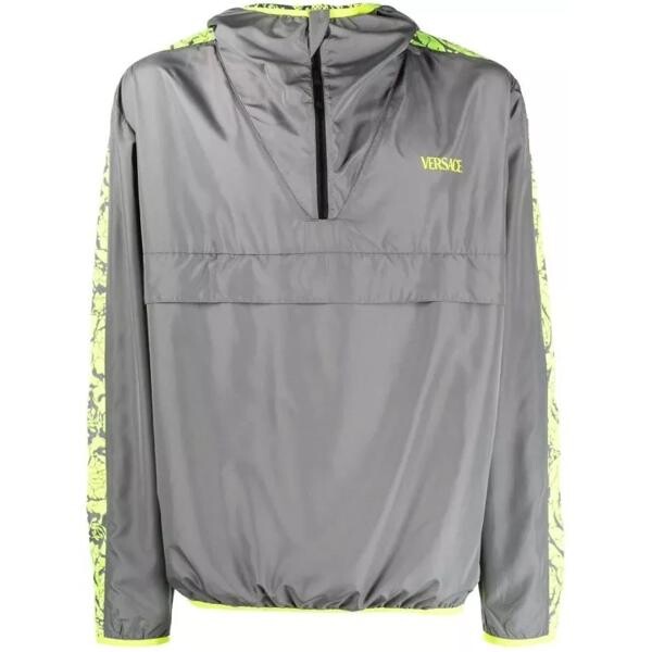 

Куртка barocco-trim hooded jacket Versace, серый