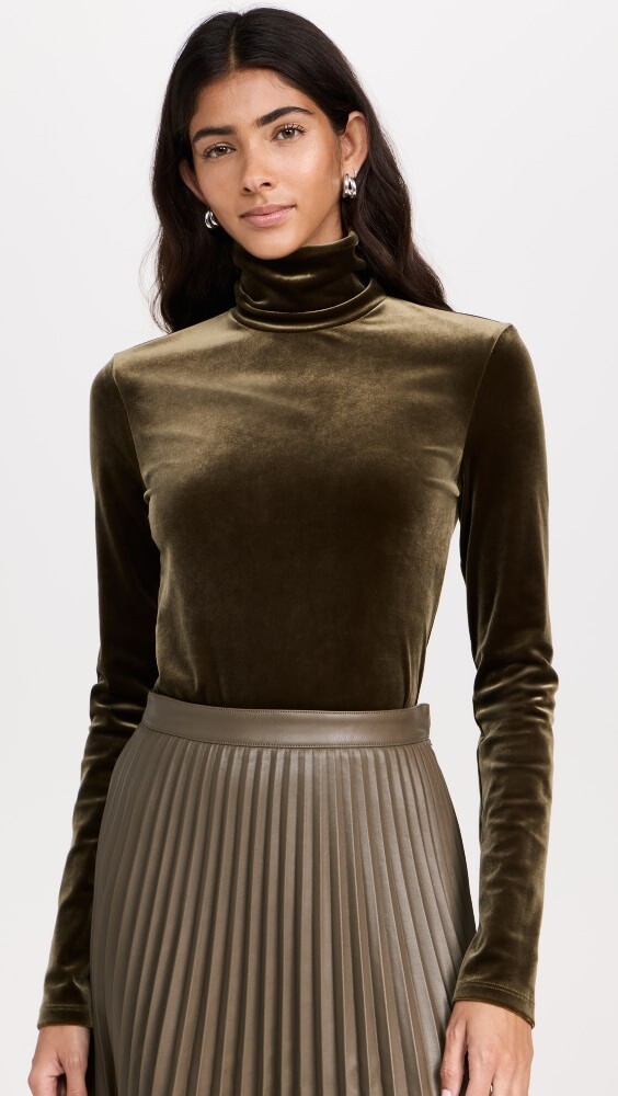 

Топ Proenza Schouler White Label Stretch Velvet Turtleneck, милитари