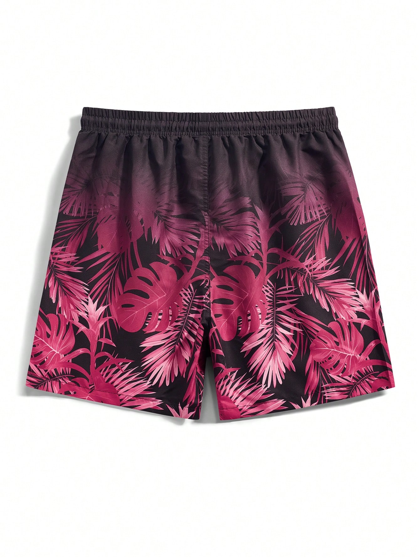 Мужские шорты Manfinity с принтом тропических растений для пляжной одежды, ярко-розовый